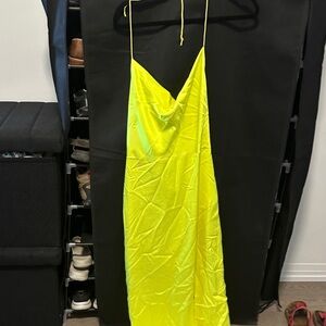 Alice + Olivia Neon Yellow Backless Dress